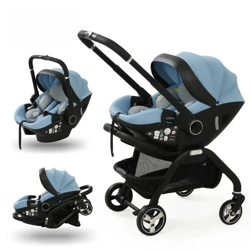 Multi Functional Newborn Baby Sleeping Basket, Baby Safety Seat, Baby Stroller, Multi-purpose Portable Four-wheel Stroller