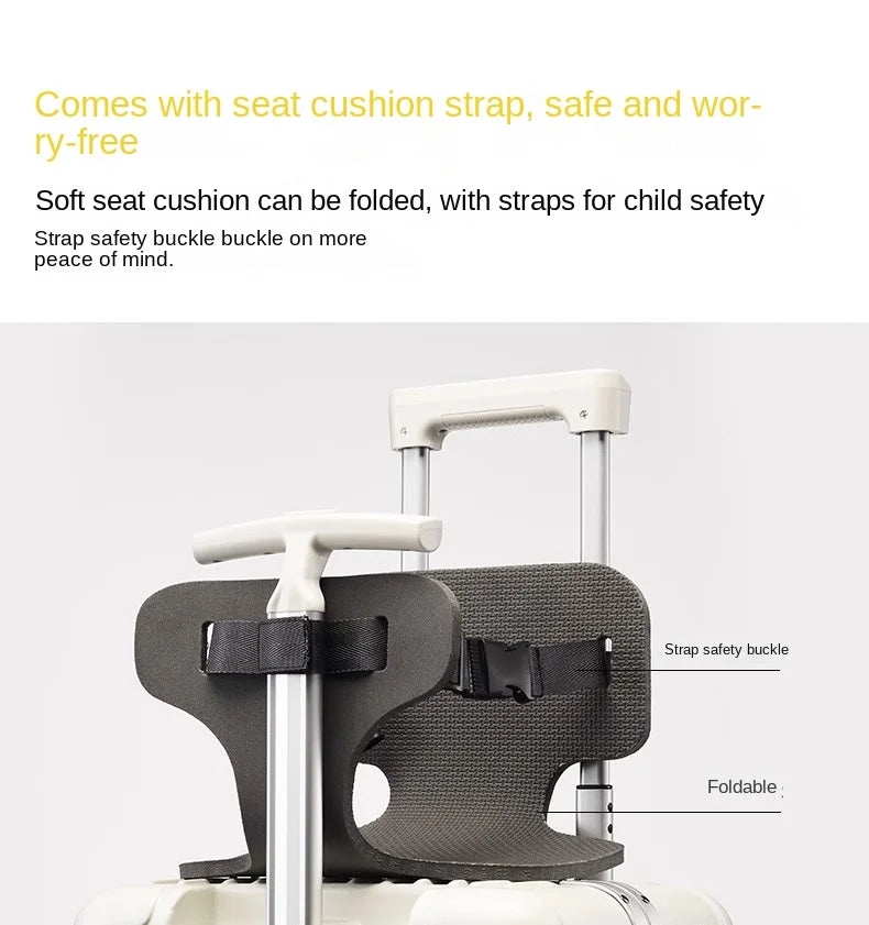 Baby Mother Travel Suitcase Children Can Sit and Ride Luggage with Cup Holder USB Trolley Case Lazy Walking Boarding Suitcases