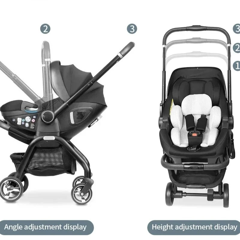 Multi Functional Newborn Baby Sleeping Basket, Baby Safety Seat, Baby Stroller, Multi-purpose Portable Four-wheel Stroller