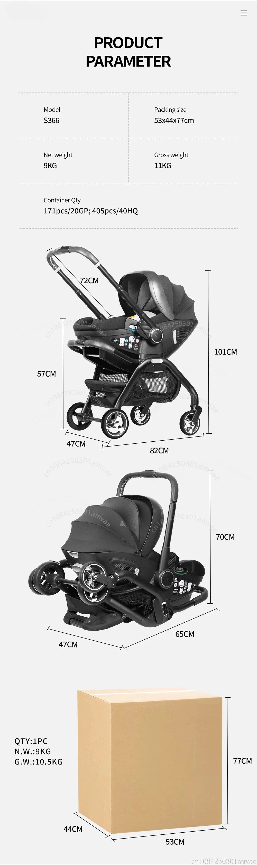 Multi Functional Newborn Baby Sleeping Basket, Baby Safety Seat, Baby Stroller, Multi-purpose Portable Four-wheel Stroller