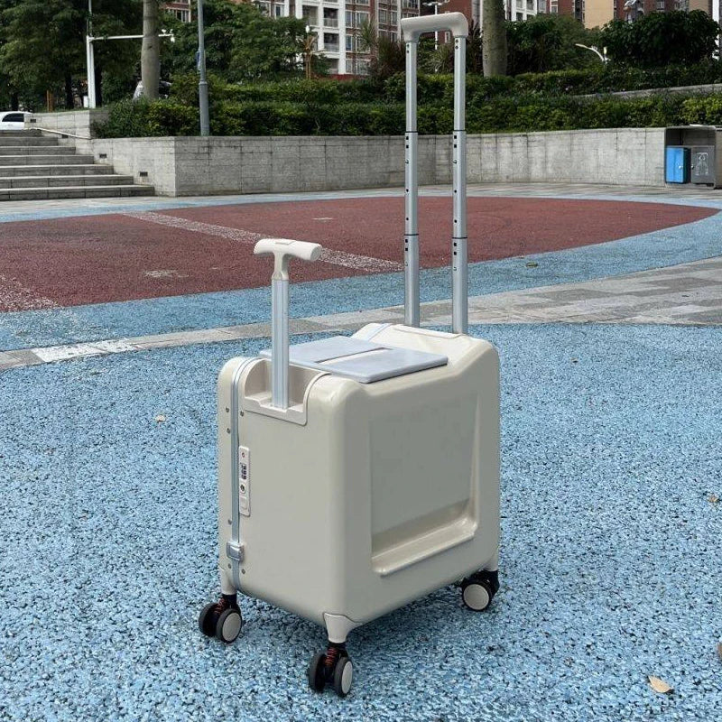 20-inch Carry-On Suitcase with Child Seat PC Rolling Luggage Multifunctional Parenting Essential Travel Suitcase Trolley Case