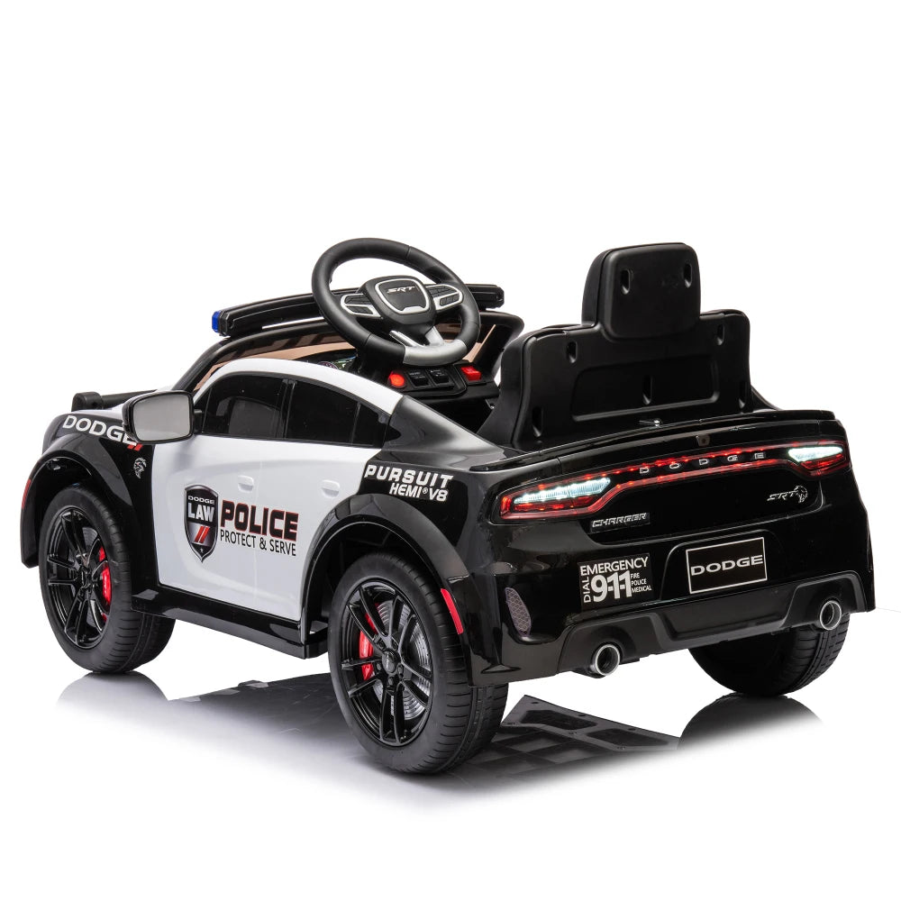 Licensed Dodge Charger,12v Kids ride on police car W/Parents Remote Control,anti-collision bar,Front& top alarm light design