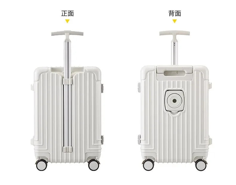 Baby Mother Travel Suitcase Children Can Sit and Ride Luggage with Cup Holder USB Trolley Case Lazy Walking Boarding Suitcases