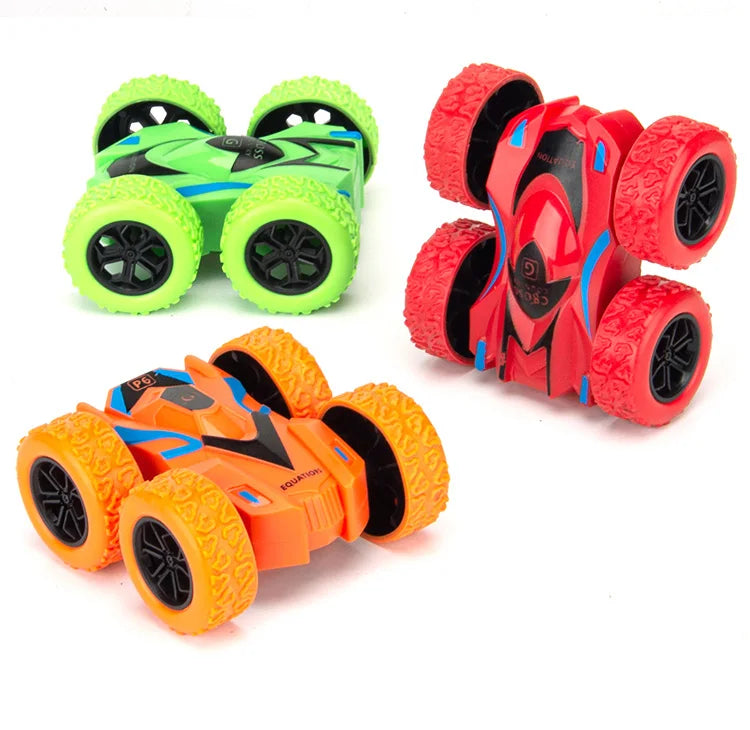 4pcs/2pcs/1pc double-sided inertia stunt rolling toy car - high playability, double-sided playability