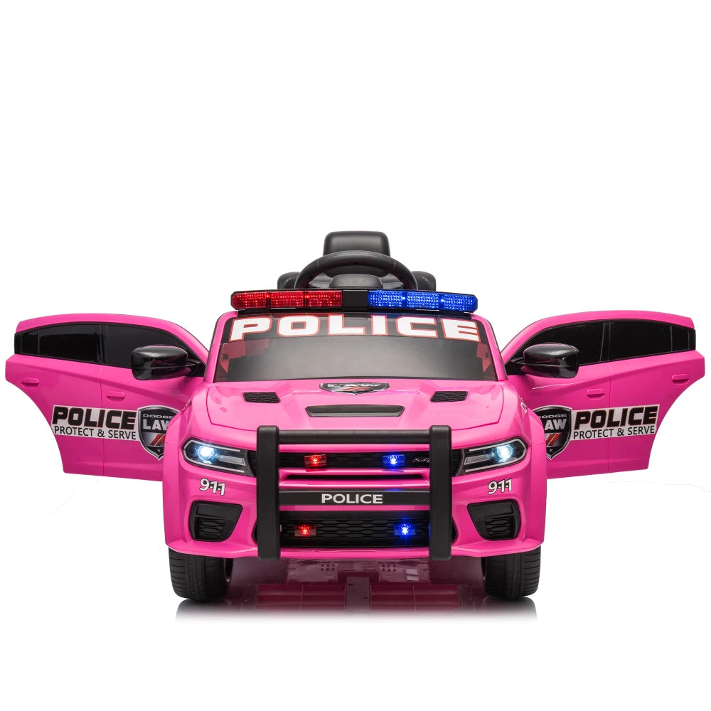 Licensed Dodge Charger,12v Kids ride on police car W/Parents Remote Control,anti-collision bar,Front& top alarm light design