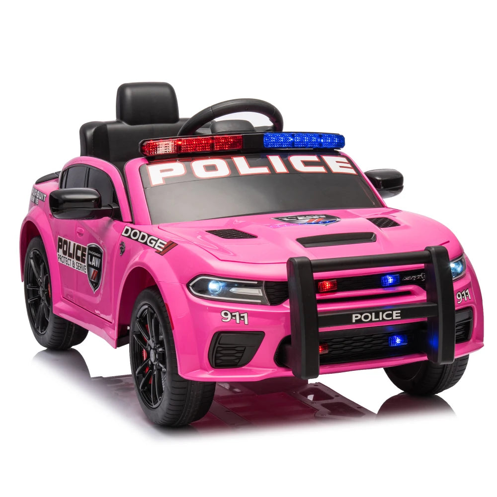 Licensed Dodge Charger,12v Kids ride on police car W/Parents Remote Control,anti-collision bar,Front& top alarm light design