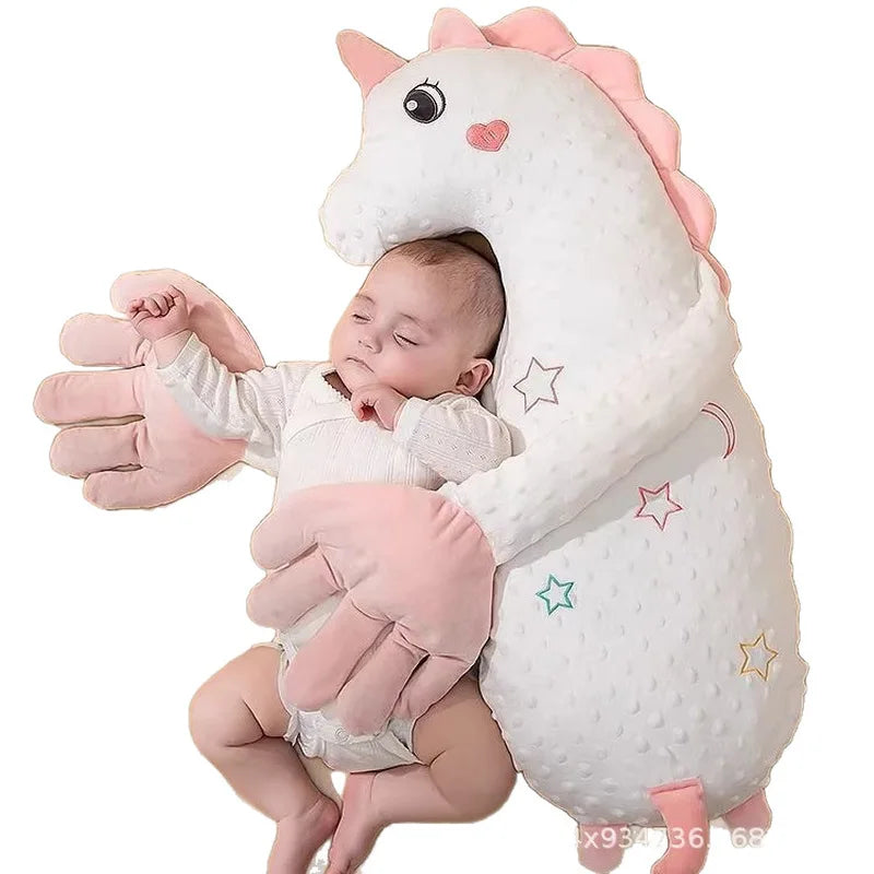 Unicorn Plush Baby Soothing Palm Pillow Mimic Mom Hug Anti Startle Sleep Soother For Newborn Infant Patting Belly Arms Support