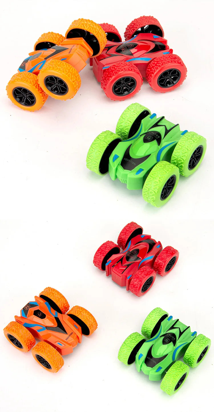 4pcs/2pcs/1pc double-sided inertia stunt rolling toy car - high playability, double-sided playability
