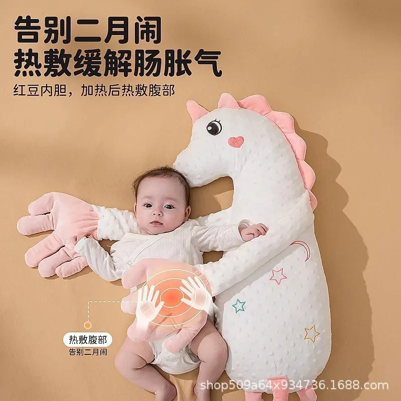 Unicorn Plush Baby Soothing Palm Pillow Mimic Mom Hug Anti Startle Sleep Soother For Newborn Infant Patting Belly Arms Support
