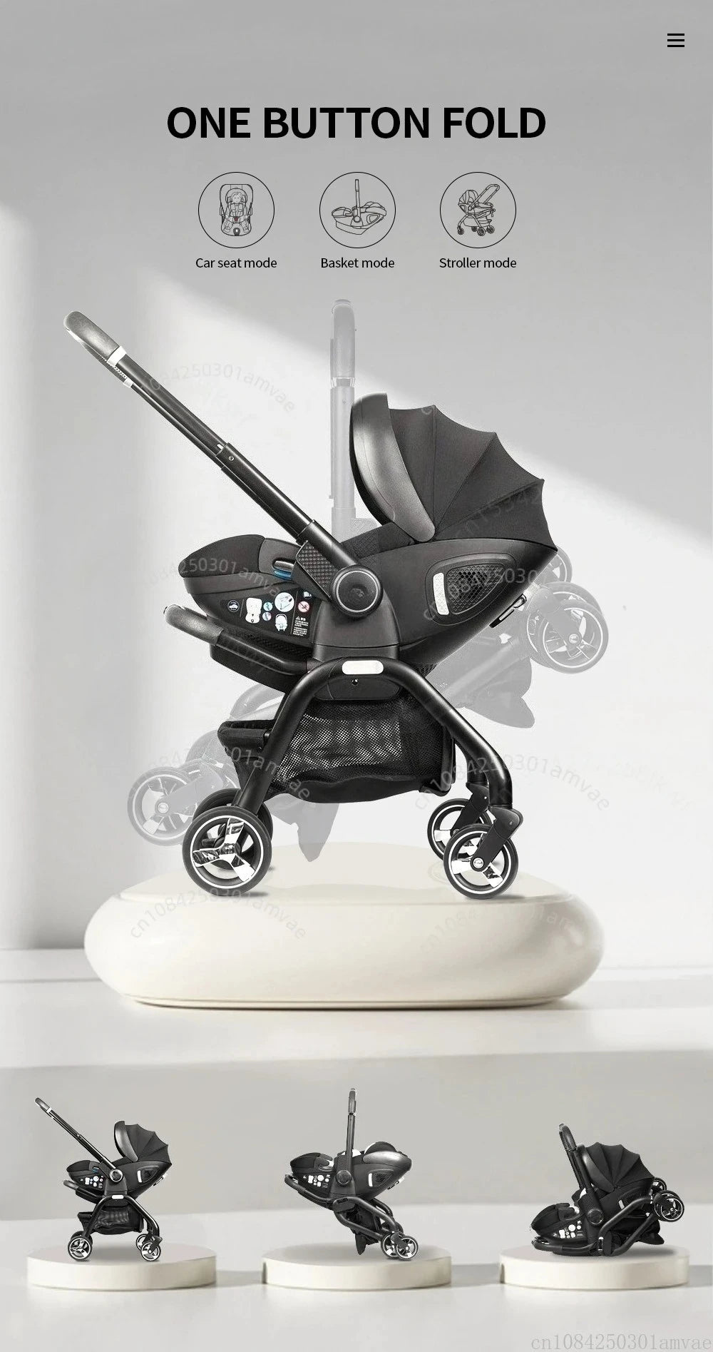 Multi Functional Newborn Baby Sleeping Basket, Baby Safety Seat, Baby Stroller, Multi-purpose Portable Four-wheel Stroller