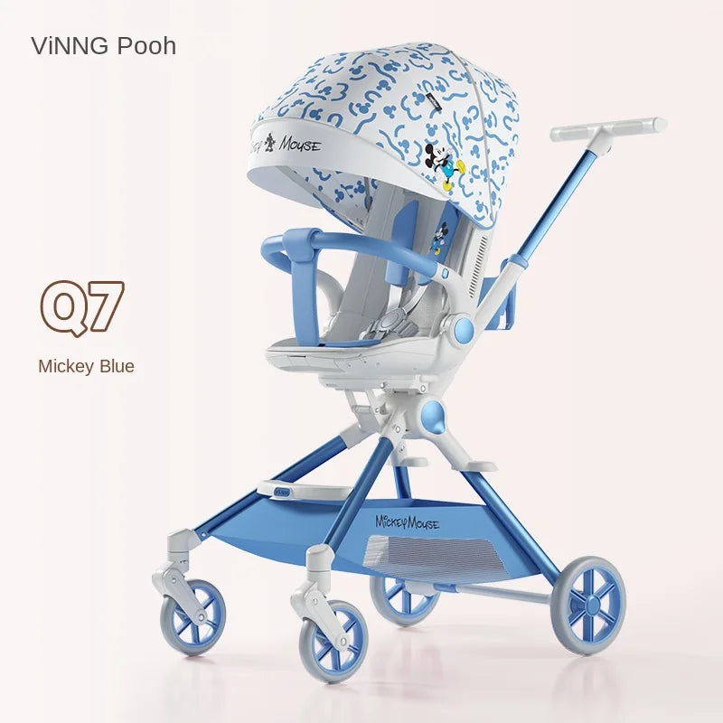Baby Stroller Can sit and lie Down Lightweight One-touch Folding Waterproof High Landscape 360 ° Rotation Two-way Push Stroller