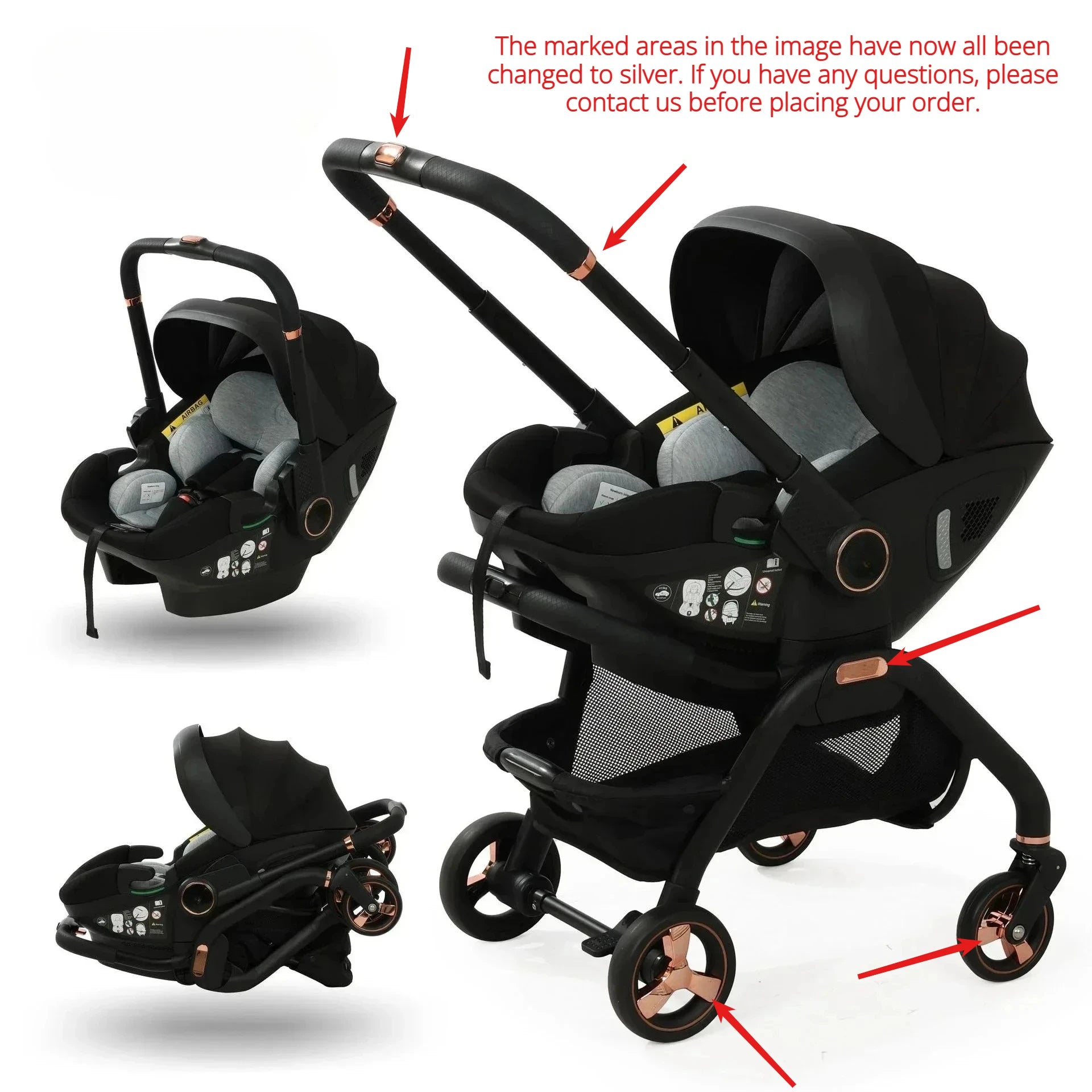 Multi Functional Newborn Baby Sleeping Basket, Baby Safety Seat, Baby Stroller, Multi-purpose Portable Four-wheel Stroller