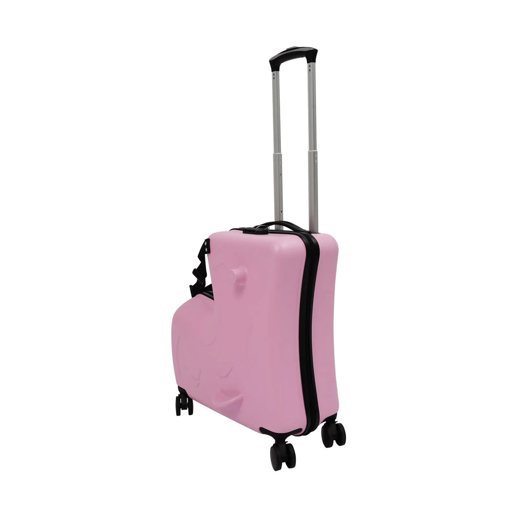 2-in-1 Kids Ride-On Suitcase, 20L Carry-On Luggage with Seat & Wheels for Ages 3-6