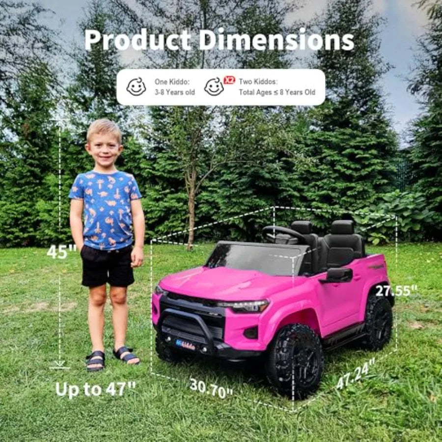 24V 2 Seater Ride on Toy for Big,Electric SUV Car to Drive with Parent Remote, 2WD/4WD Switchable - Pink