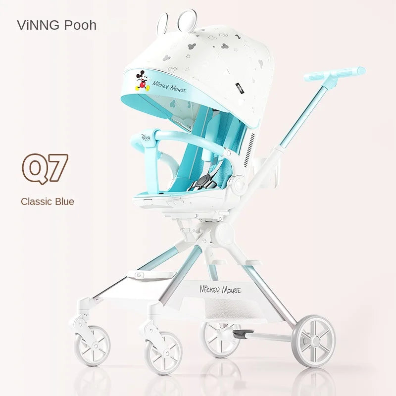 Baby Stroller Can sit and lie Down Lightweight One-touch Folding Waterproof High Landscape 360 ° Rotation Two-way Push Stroller