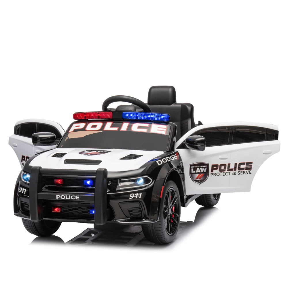 Licensed Dodge Charger,12v Kids ride on police car W/Parents Remote Control,anti-collision bar,Front& top alarm light design