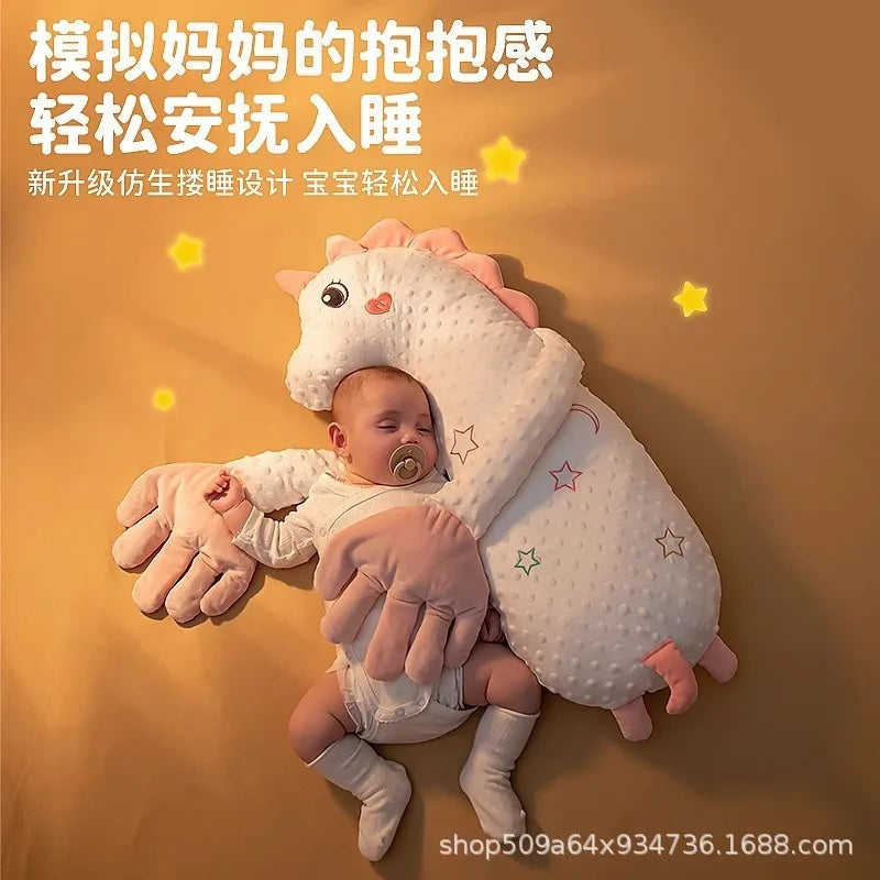 Unicorn Plush Baby Soothing Palm Pillow Mimic Mom Hug Anti Startle Sleep Soother For Newborn Infant Patting Belly Arms Support