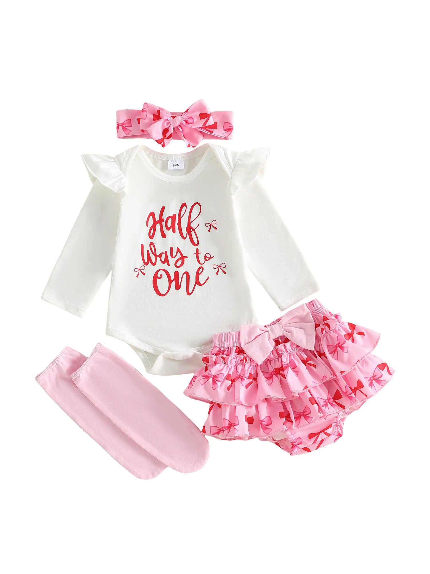 Toddler Girl Floral Print Dress with Matching Bow Headband and Ruffled Bloomers 3 Piece Summer Outfit Set for 6-12 Months