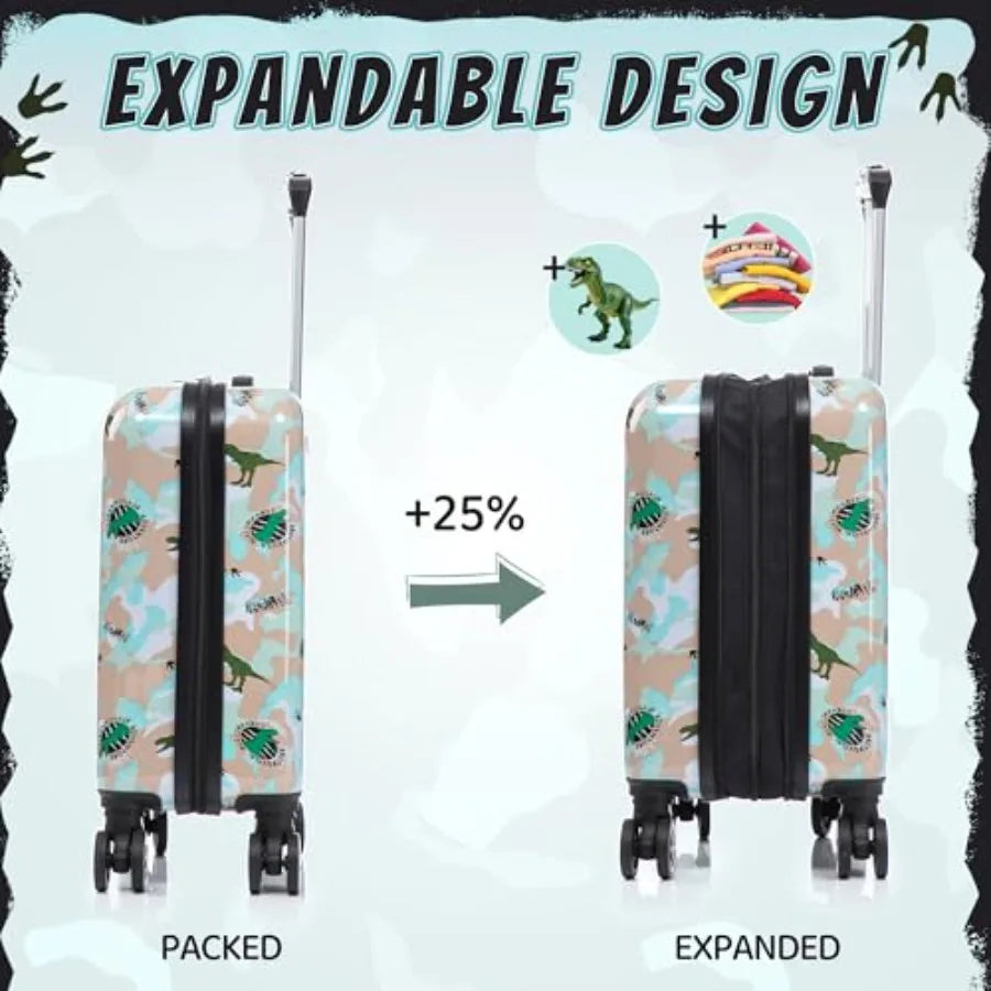 Kid's Luggage Set 6 Pcs Suitcase Set 16'' Hardside Luggage with Spinner Wheels Girls Boys ry on Luggage Travel Rolling Luggage