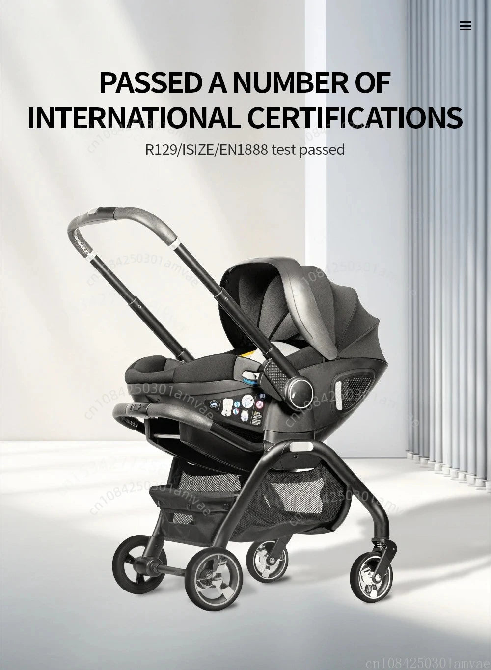 Multi Functional Newborn Baby Sleeping Basket, Baby Safety Seat, Baby Stroller, Multi-purpose Portable Four-wheel Stroller