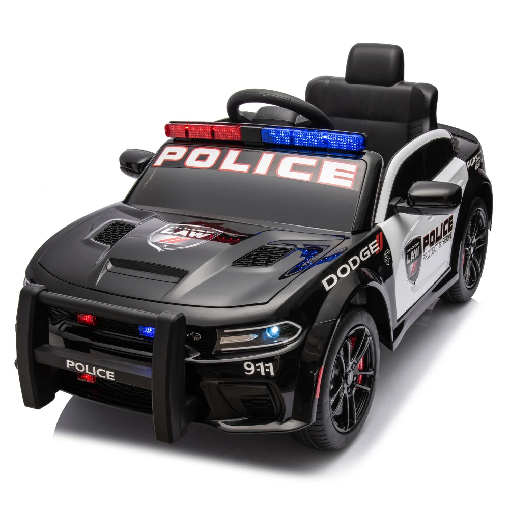 Licensed Dodge Charger,12v Kids ride on police car W/Parents Remote Control,anti-collision bar,Front& top alarm light design