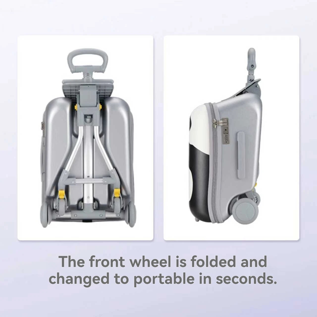 1-Piece Set of Children's Luggage That Can Be Used as a Ride-On Suitcase and Carry-On Travel Suitcase, a Travel Essential That Can Be Disassembled, Suitable for Children Aged 2-12