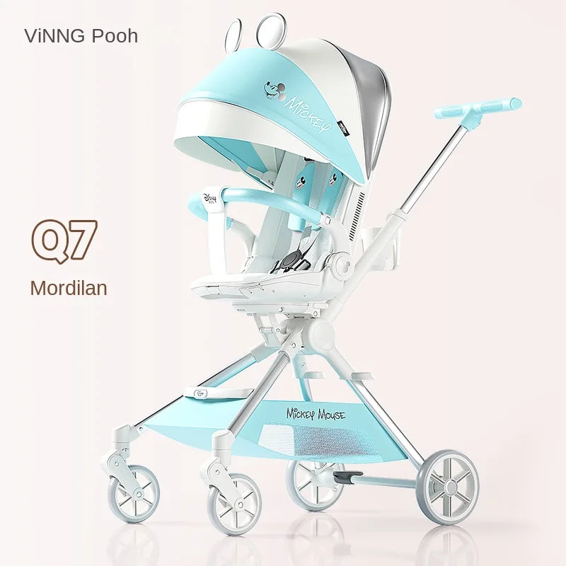 Baby Stroller Can sit and lie Down Lightweight One-touch Folding Waterproof High Landscape 360 ° Rotation Two-way Push Stroller