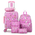 Kid's Luggage Set 6 Pcs Suitcase Set 16'' Hardside Luggage with Spinner Wheels Girls Boys ry on Luggage Travel Rolling Luggage