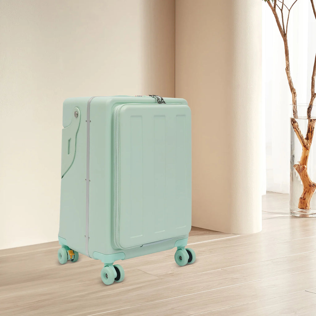 Portable Trolley Suitcase,Kid Ride-on Trolley Case, Top Opening Suitcase with Wheels