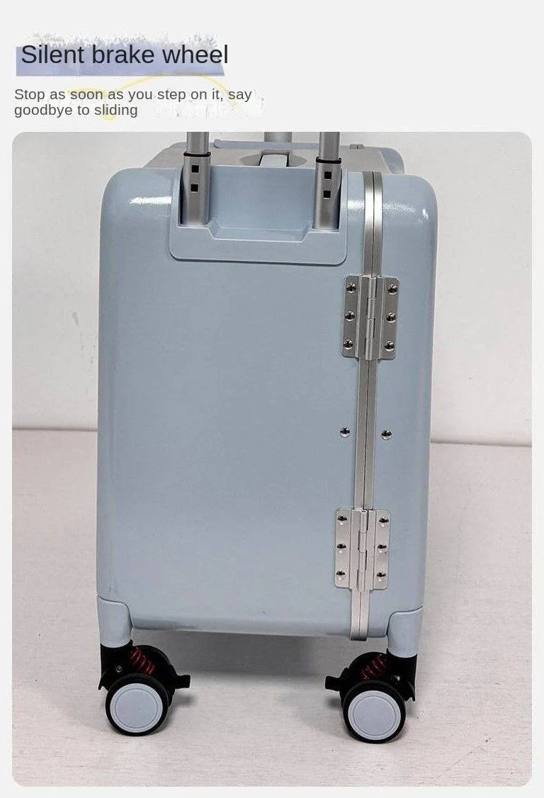 20-inch Carry-On Suitcase with Child Seat PC Rolling Luggage Multifunctional Parenting Essential Travel Suitcase Trolley Case