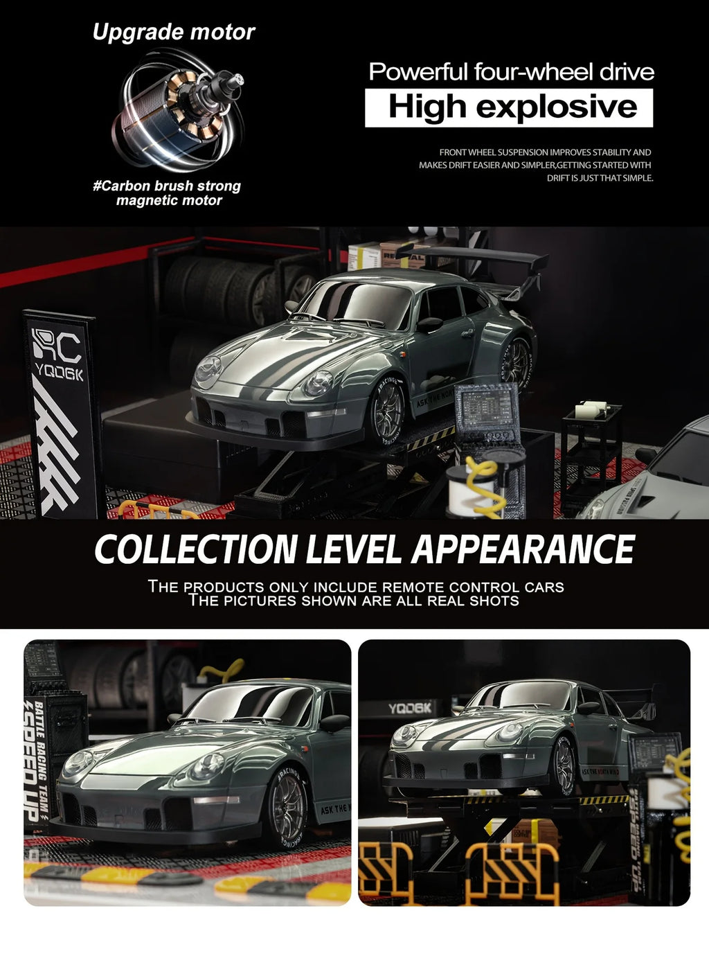 1: 24 Speed Four-wheel Drive RC Drift Remote Control Car 2.4G Remote Control Racing Car Children Electric Toy Christmas Gift