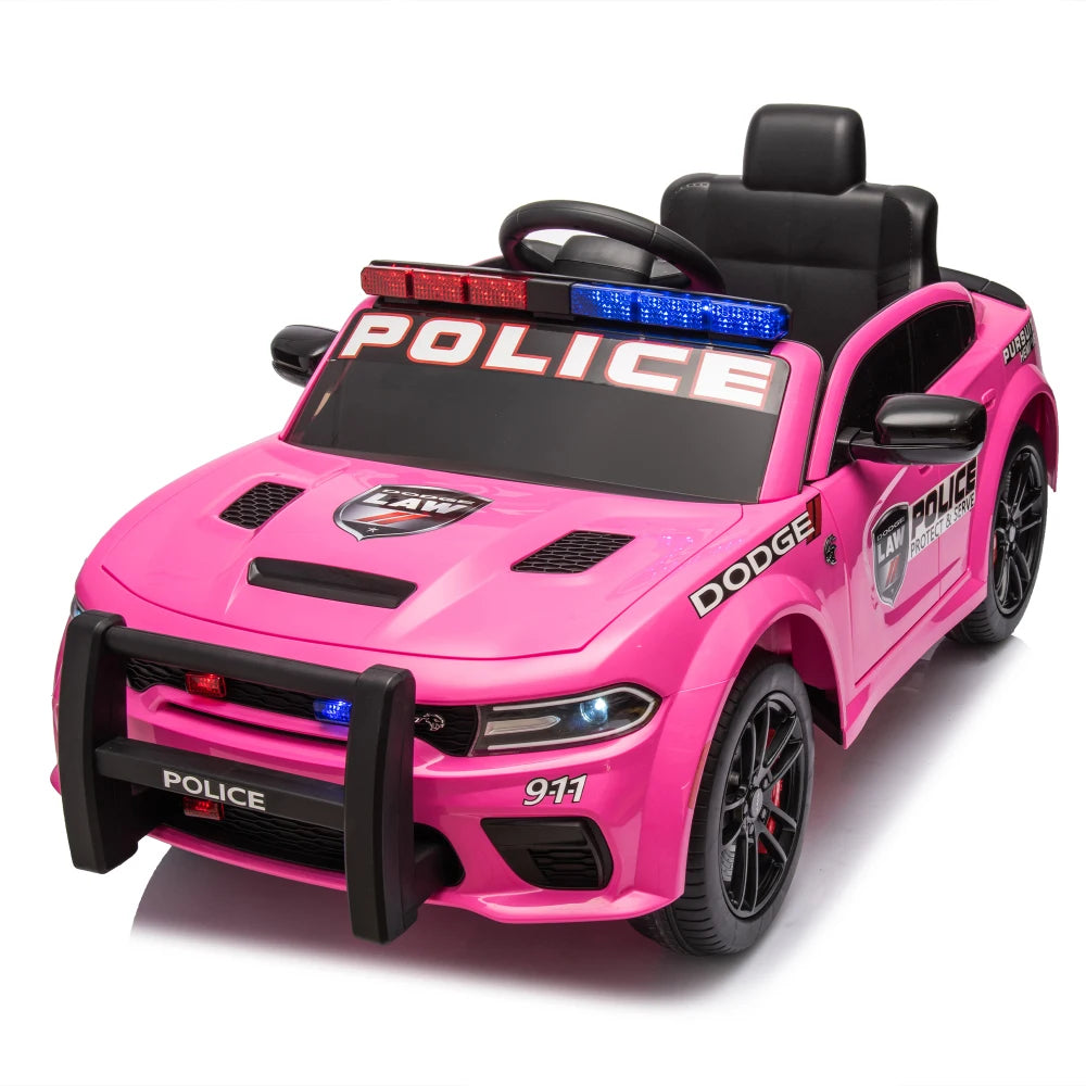 Licensed Dodge Charger,12v Kids ride on police car W/Parents Remote Control,anti-collision bar,Front& top alarm light design