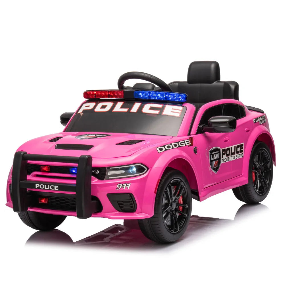 Licensed Dodge Charger,12v Kids ride on police car W/Parents Remote Control,anti-collision bar,Front& top alarm light design