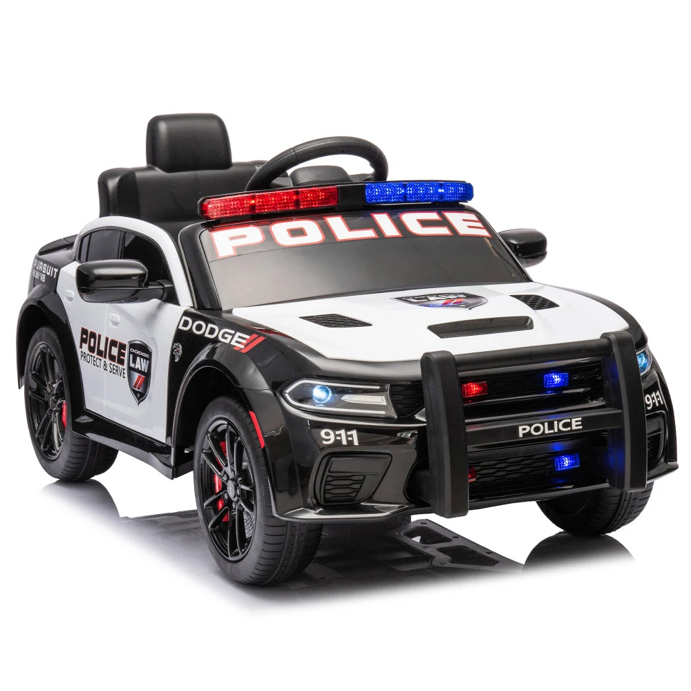 Licensed Dodge Charger,12v Kids ride on police car W/Parents Remote Control,anti-collision bar,Front& top alarm light design