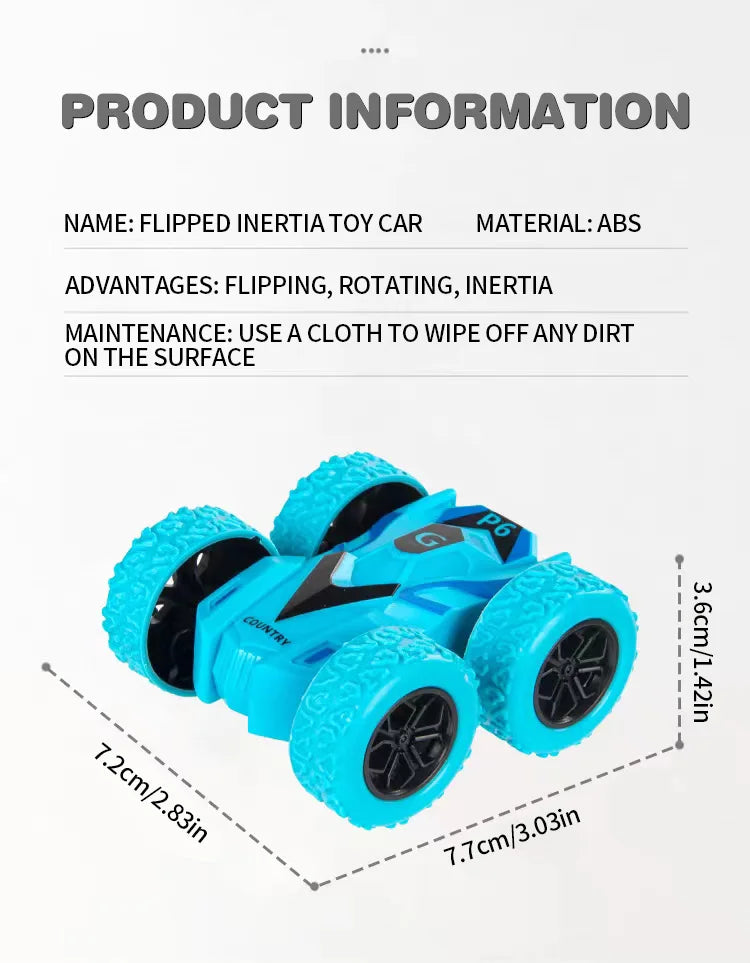 4pcs/2pcs/1pc double-sided inertia stunt rolling toy car - high playability, double-sided playability